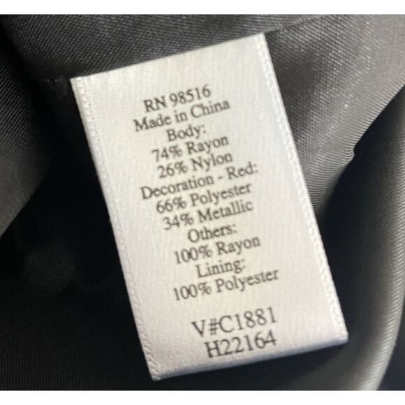 Coldwater Creek Size LP Large Embroidered Black Velvet Longline Jacket Kimono - Picture 10 of 11